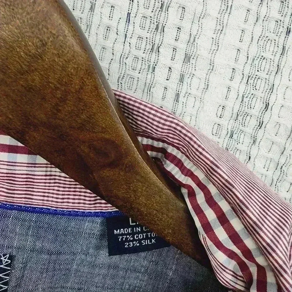Tommy Bahama Silk Blend Men's Size L Short Sleeve Button down Plaid - Picture 4 of 7